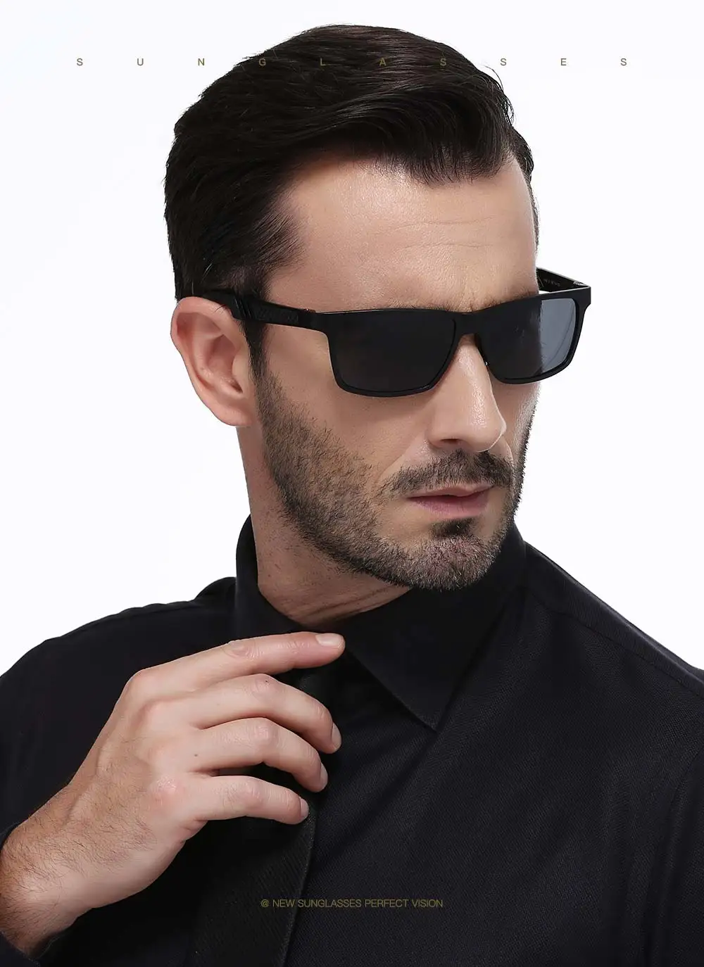 Прямые продажи, мужские прямоугольные солнцезащитные очки Polaroid, новинка, мужские поляризованные очки для вождения, тренд