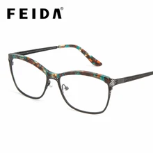 Для женщин чтения оптических цветок Стекло es рамка для Для женщин Plain поддельные Стекло квадратный Винтаж оправу очков прозрачные линзы Стекло es