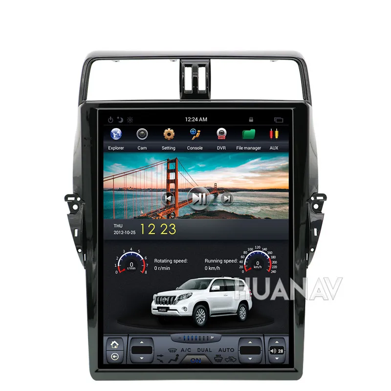 Best Tesla style 17" Car No DVD Player GPS Navigation For TOYOTA Land Cruiser Prado 150 2018 head unit 1 din radio Multimidia Android 2
