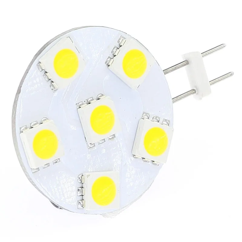 Приглушаемая SMD 5050 G4 6 светодиодная лампочка с круглой платой 1 Вт 12 В белый теплый