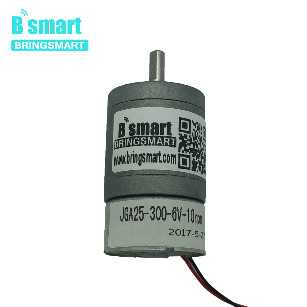 Bringsmart JGA25-300 Reduction Motor 5-1090rpm Low Speed Reducer 6v Micro Gearbox Motor DIY Model 3v DC Electric