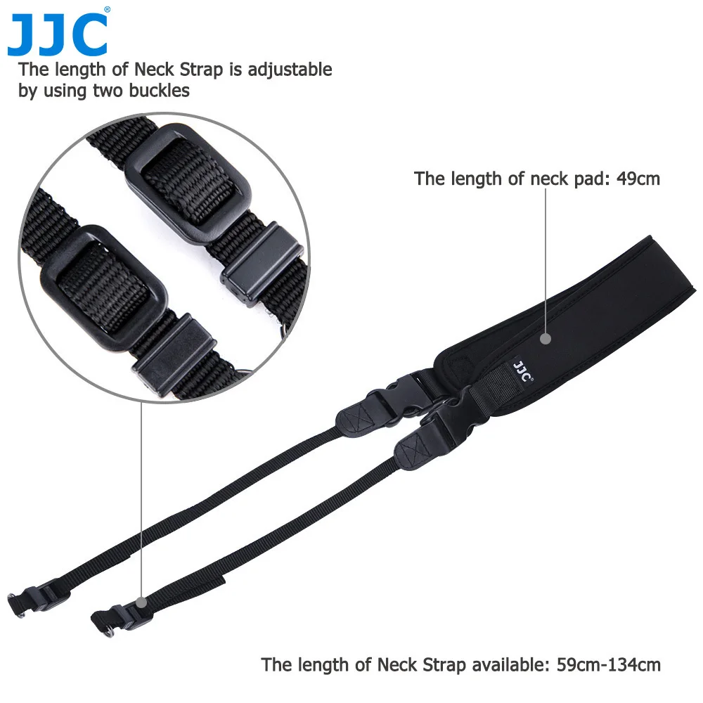JJC неопрен DSLR камера ремень широкий быстросъемный черный ремешок на шею, через плечо для Canon/Nikon/sony/Pentax/Fuji/Olympus/Panasonic