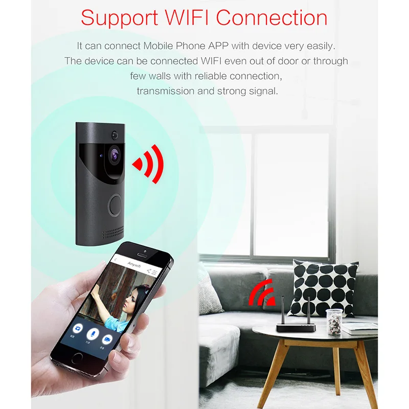 

Smart Visual Doorbell Peephole Viewer IR Wifi Infrared Night Vision Security Door Eye JFlyer
