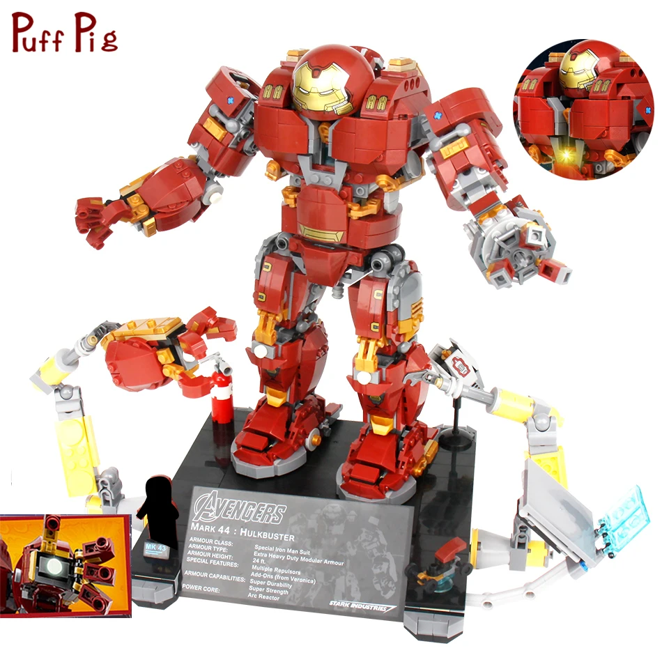 

1530pcs Super Heros Iron Man Hulk Buster Building Blocks Legoingly Robots Avengers Figures Bricks Toys For Children