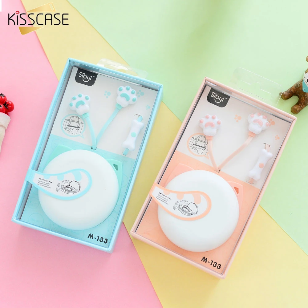 

KISSCASE 3.55mm Cute Wired Earphones for Phone Cat Earbuds headphone for Xiaomi huawei ViVO OPPO With Earphone bag auriculares