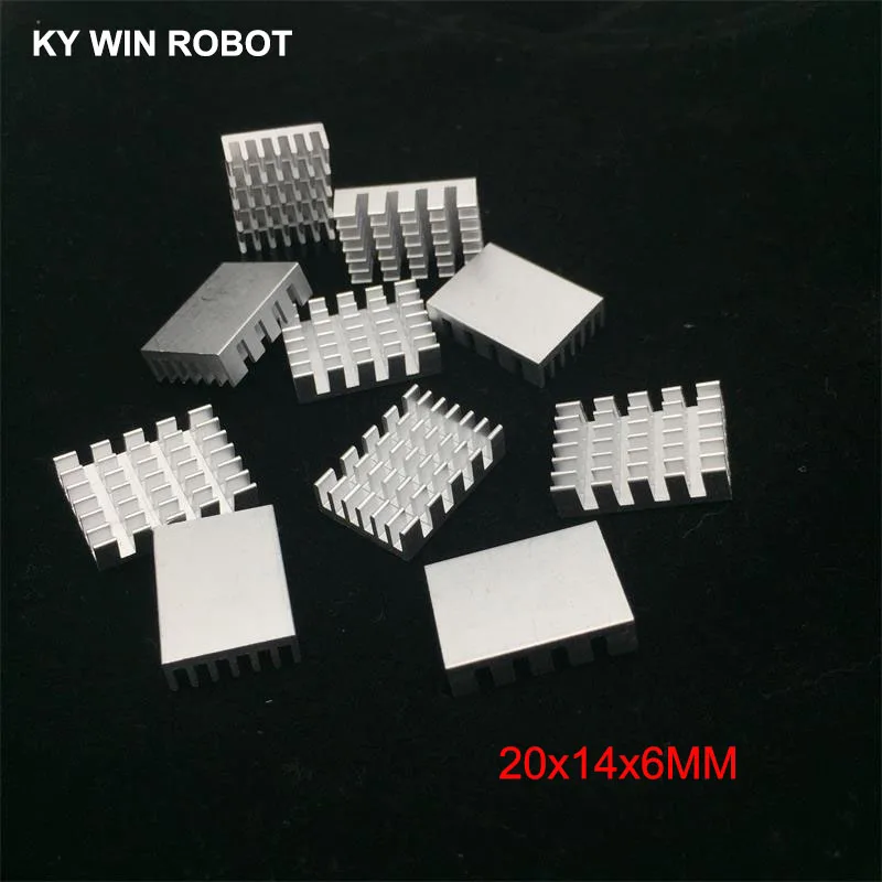 5 шт./лот алюминий охлаждения радиатора 20x14x6 мм черный чипсет оперативная память