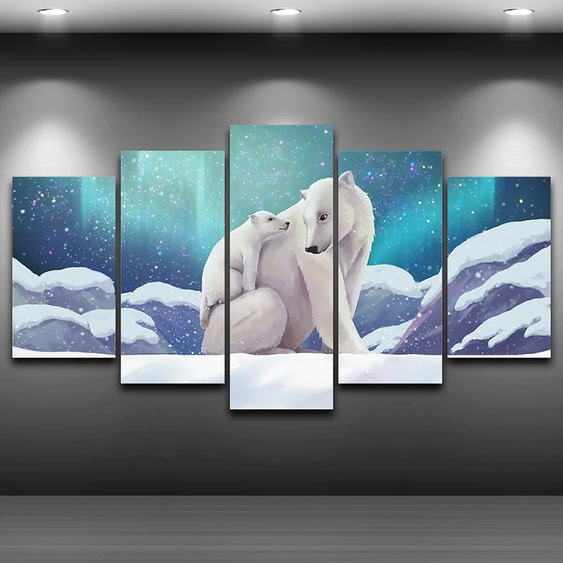 Картина на холсте с изображением белого медведя|art pictures|print on canvaspicture for wall |