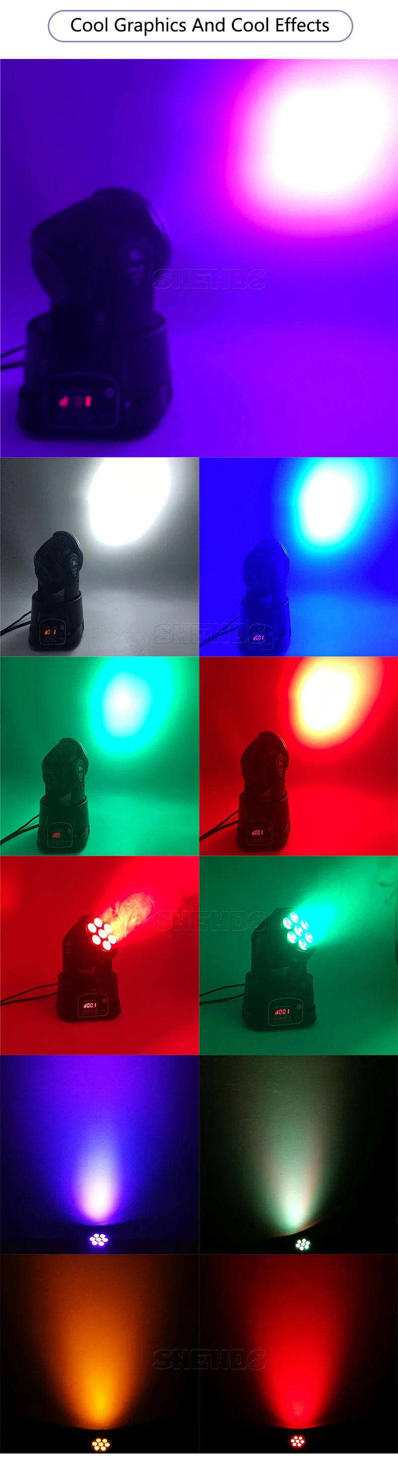 Djworld Быстрая светодиодный мини 7X18 Вт моющийся светильник RGBWA+ UV 6в1 движущиеся головки DMX сценический светильник стробоскоп DJ ночной клуб вечерние концерты