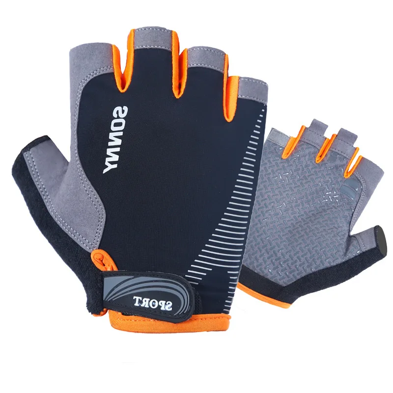 Велосипедные перчатки Mtb, противоскользящие велосипедные перчатки, дышащие перчатки с полупальцами для велосипедных аксессуаров, Велоперчатки - Цвет: Оранжевый