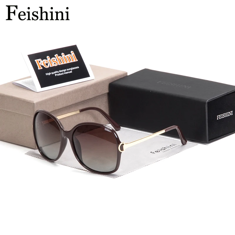 FEISHINI брендовая Дизайнерская обувь HD анти темные очки de sol feminino оригинальные удобные солнцезащитные очки для женщин для поляризованные