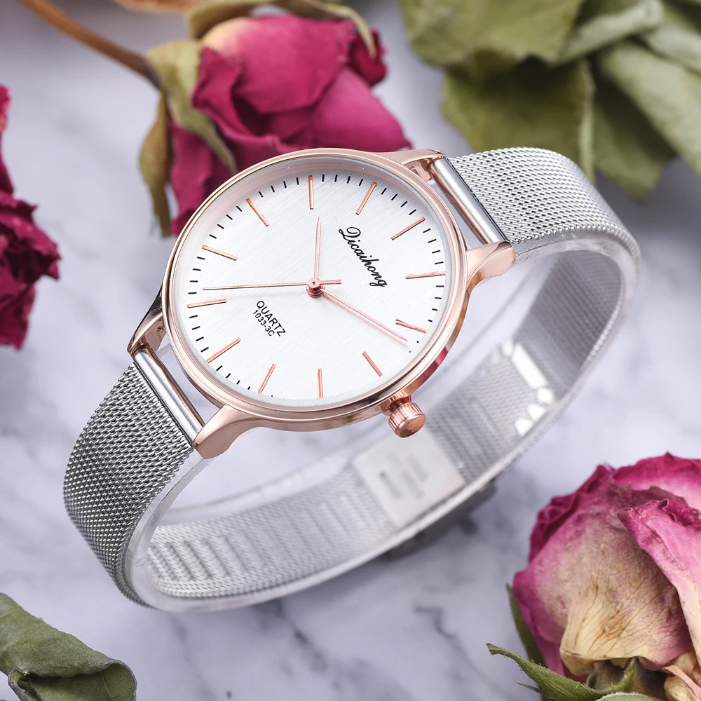 Женские часы-браслет, роскошные часы с серебристым металлическим ремешком, кварцевые часы, модные женские часы из розового золота, креативные популярные женские часы