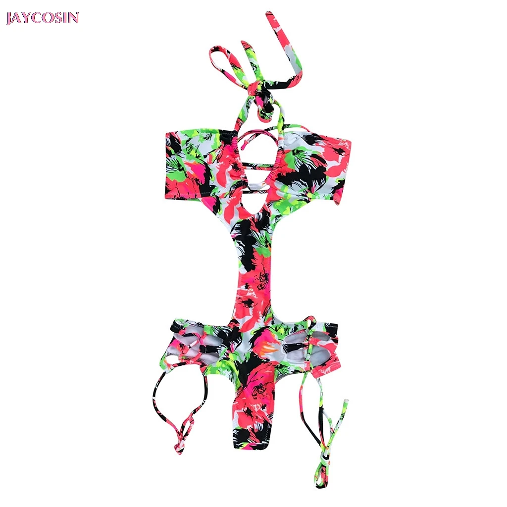 JAYCOSIN 2019 Instagram Купальники S XL женские стринги с V образным вырезом цельный принт