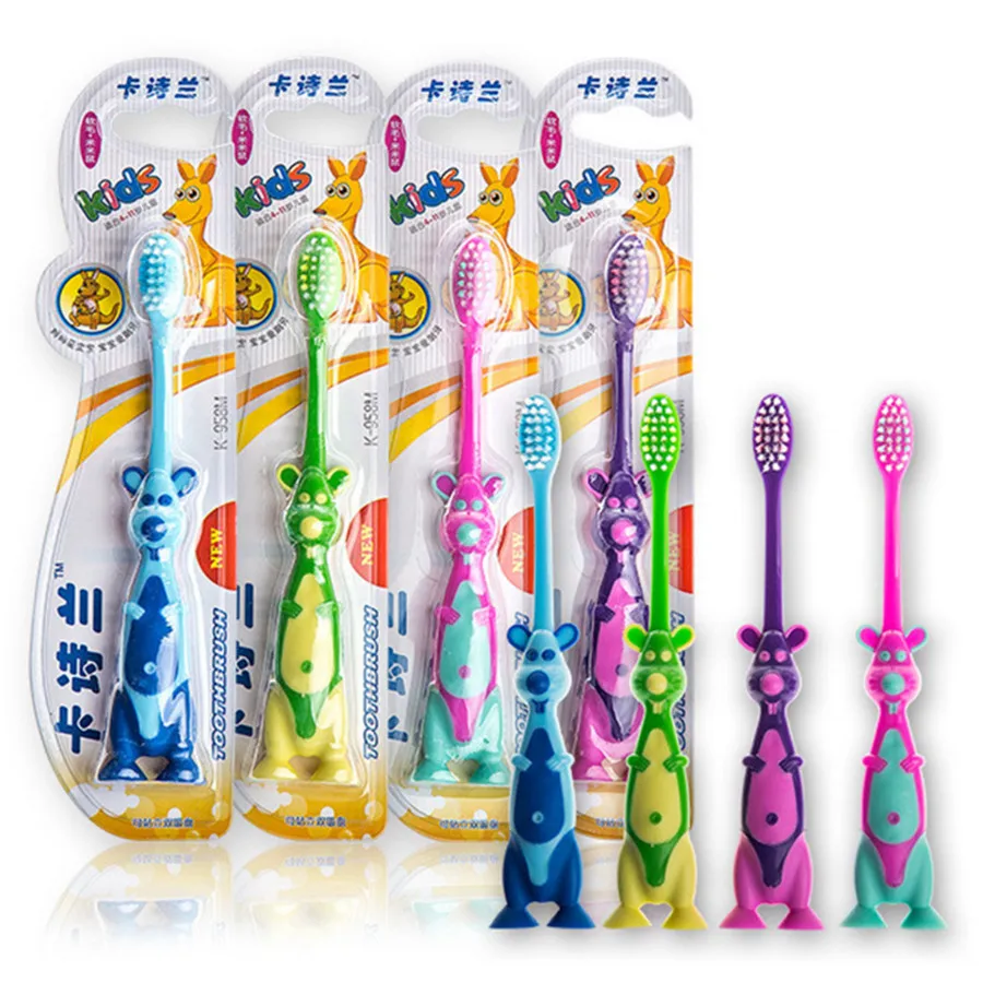 4pcs/lot Baby Toothbrush Girls Boys Deciduous Rabbit Animal Tooth