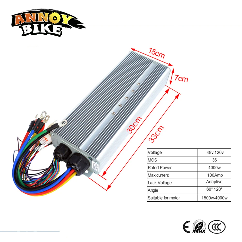 48В 60в 72В 84V действие 96v 120 в 4000 Вт Регулятор мотора 4квт 36MOS тока вариант 100 амп Корренте велосипед для Электрический велосипед мотоцикл 