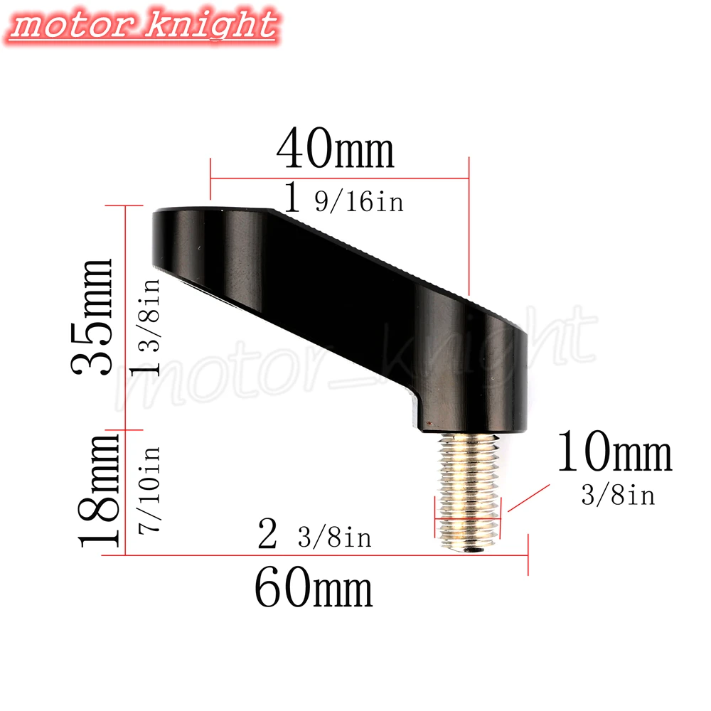 Универсальный M10 ЧПУ YZF MT-09 MT-07 MT07 MT09 FZ6 FZ1N фазер V-max 1700 MT-03 зеркала расширение Riser продлить болты для переходника размеры