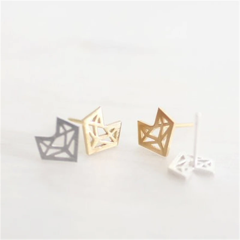 Us 08 19 Offnette Origami Fuchs Tier Ohrstecker Einfache Origami Fox Kopf Ohrring Schmuck Graceful Fashion Ohrring Tier Liebhaber In Ohrstecker