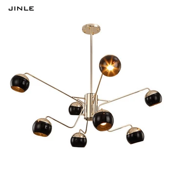 

Post modern personality living room bedroom led double deck pendant light dining room lamp iron art glass lampshade spider shape