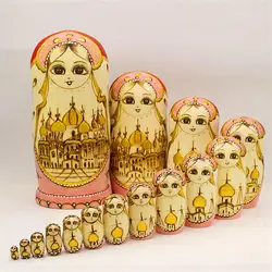 Высший сорт 15 слой резные Матрешка сухой липы российские гнездо кукла formaldehydeless деревянный enducation игрушку L30
