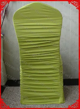 

NO.12 Olive Green Ruffled Spandex Chair Cover/Lycra Chair Covers/ With Lycra Band For Wedding Party Banquet Home Decorations