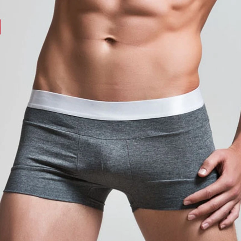 Sb4003 3 Новый Для мужчин Sexy Boxer хлопок сплошной Нижнее Бельё для девочек Шорты