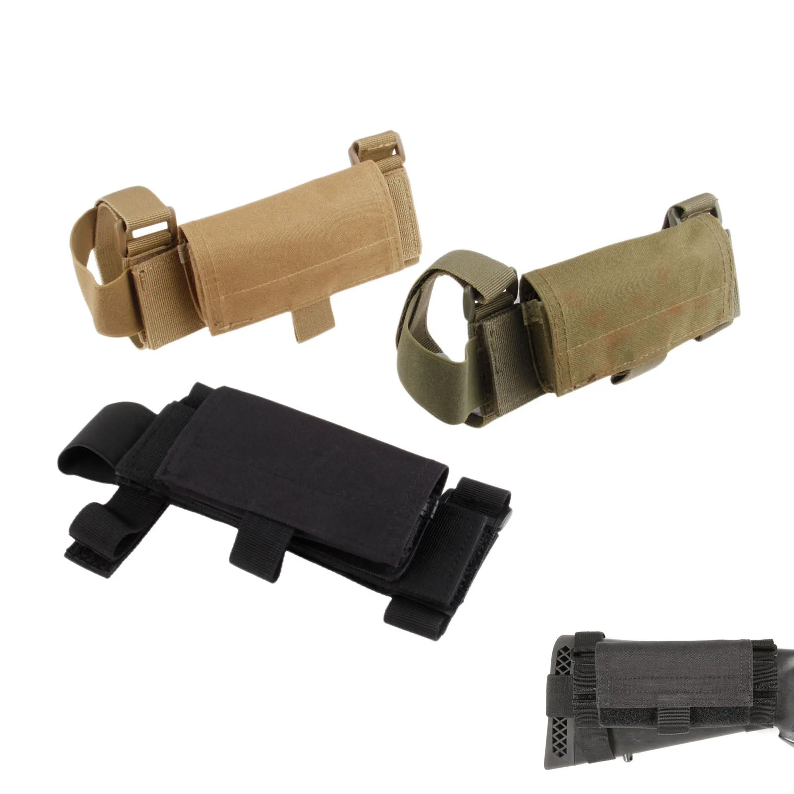 Hunting Tactical Molle Bag Fit Airsoft Rifle 5 Round Buttstock Shotgun