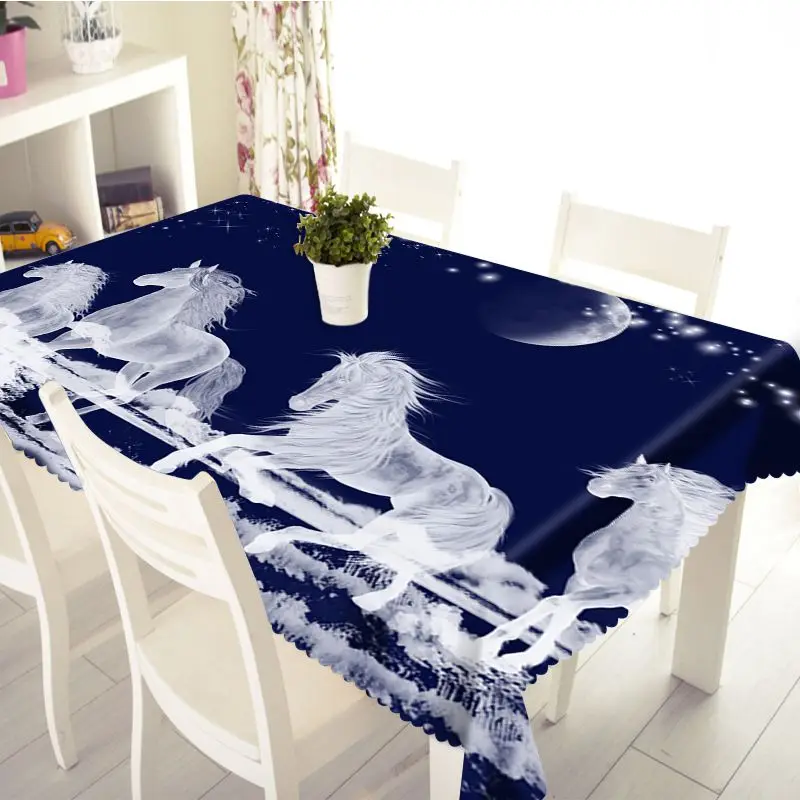 

Pretty crystal horse 3d Tablecloth Forest Guardian Unicorn Stereo Tablecloth Tapestry