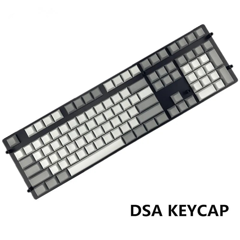 Dsa колпачки пустой keycap ANSI108 толстые pbt для mechanial клавиатура Dsa профили ISO макет - Цвет: white and gray