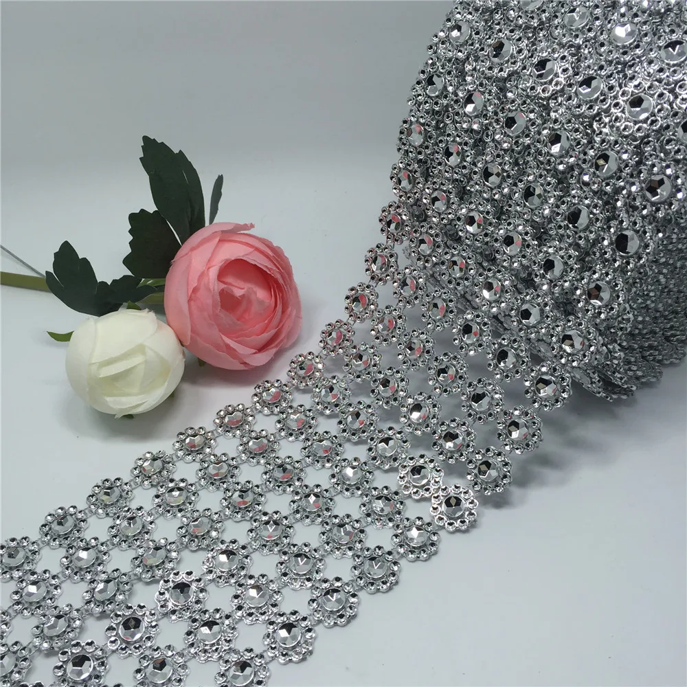 Бесплатная доставка 6 рядов 1/4 &quotx1Yard цветок Алмазная сетка аксессуары для
