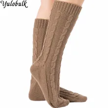 Леггинсы Invierno Mujer, вязаные гетры, зимние носки Medias, однотонные носки для дома, вязаные теплые носки, 8 слов, носки-Тапочки