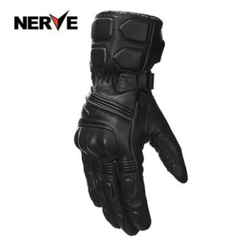 Новинка, мужские зимние водонепроницаемые перчатки для езды на мотоцикле и мотогоне, теплые мужские кожаные длинные перчатки