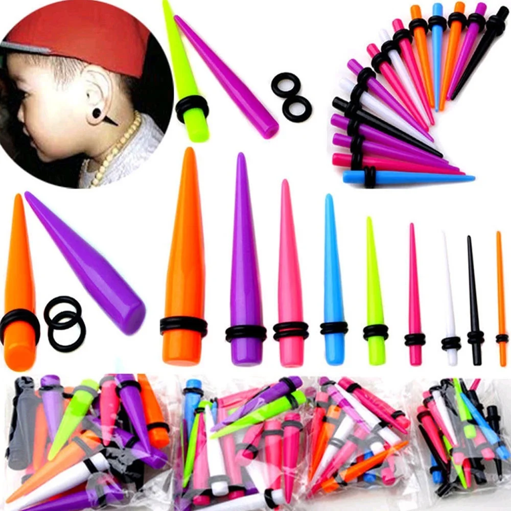 

18Pcs/Set Plug Ear Stretching Set, Ear Gauges Stretching Kit, Tapers Plugs Stretching Tapers Cone Ear Expander