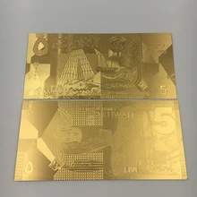 Kuwait 5 динар PET 24 K Золотая Банкнота с прозрачным тисненым изображением для деловых подарков и коллекции денег