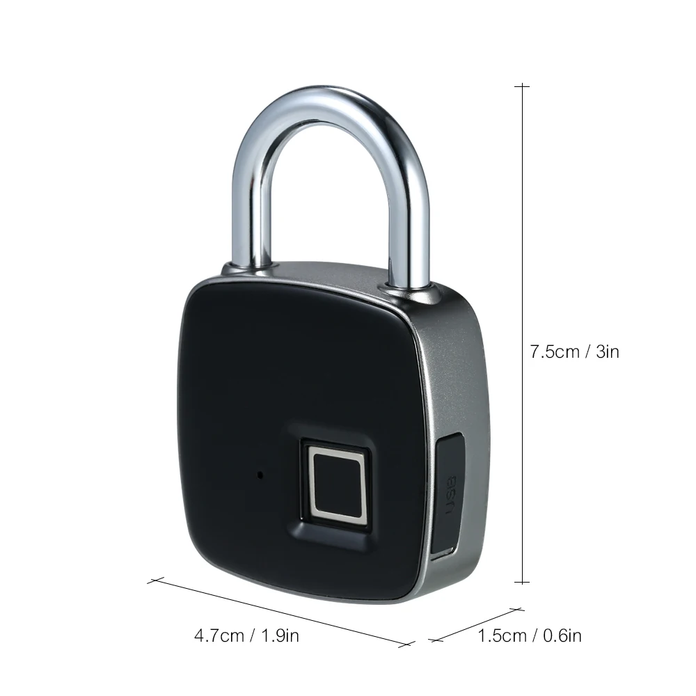 USB Перезаряжаемые Smart Keyless Отпечатков пальцев замок IP65 Водонепроницаемый Anti-Theft замок безопасности двери Чемодан замок для чемодана Лидер продаж