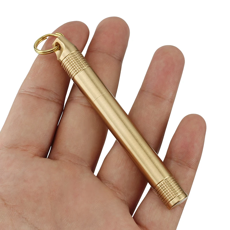 Brass Seal Bottles Waterproof Canister Keychain Toothpick Bottle Outdoor Camping Tool 2