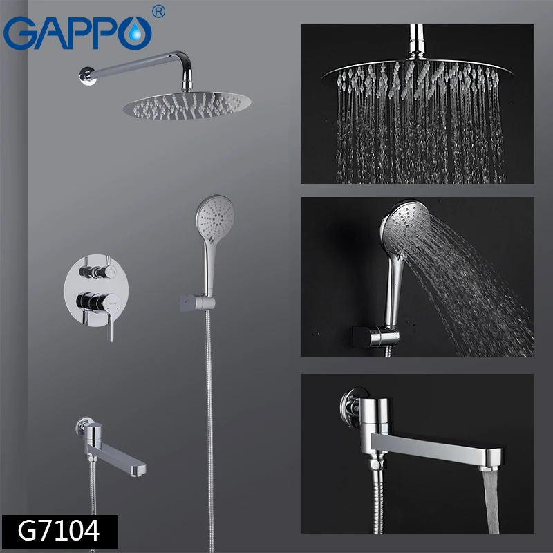 Online GAPPO Dusche Wasserhahn bad dusche mischbatterien bad mischer badewanne wasserhahn set wasserfall dusche set chrome regen dusche kopf set