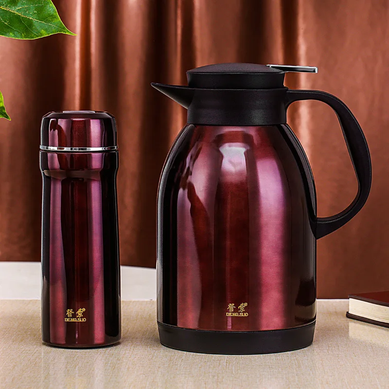 

2pcs/set 304 Stainless Steel Vacuum Flask Insulation Pot Set Vacuum Flask and Kettle Insulated Bottle Thermo Water Bottle AB-2