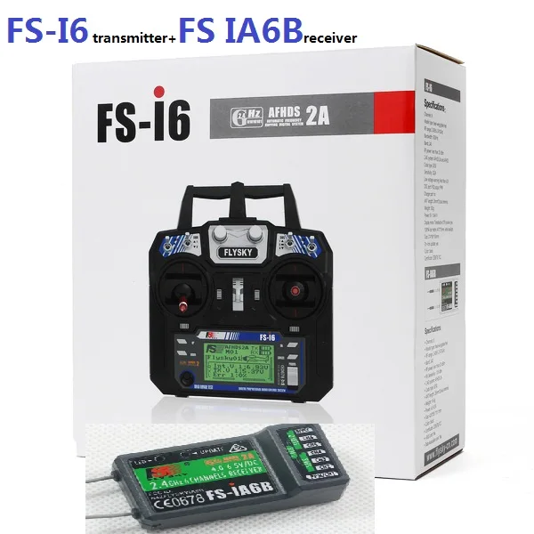 Flysky FS-i6 FS I6 2,4G 6ch RC передатчик контроллер FS-iA6 FS-IA6B приемник для Вертолет Самолет Квадрокоптер планер - Цвет: FS I6   FSIA6B