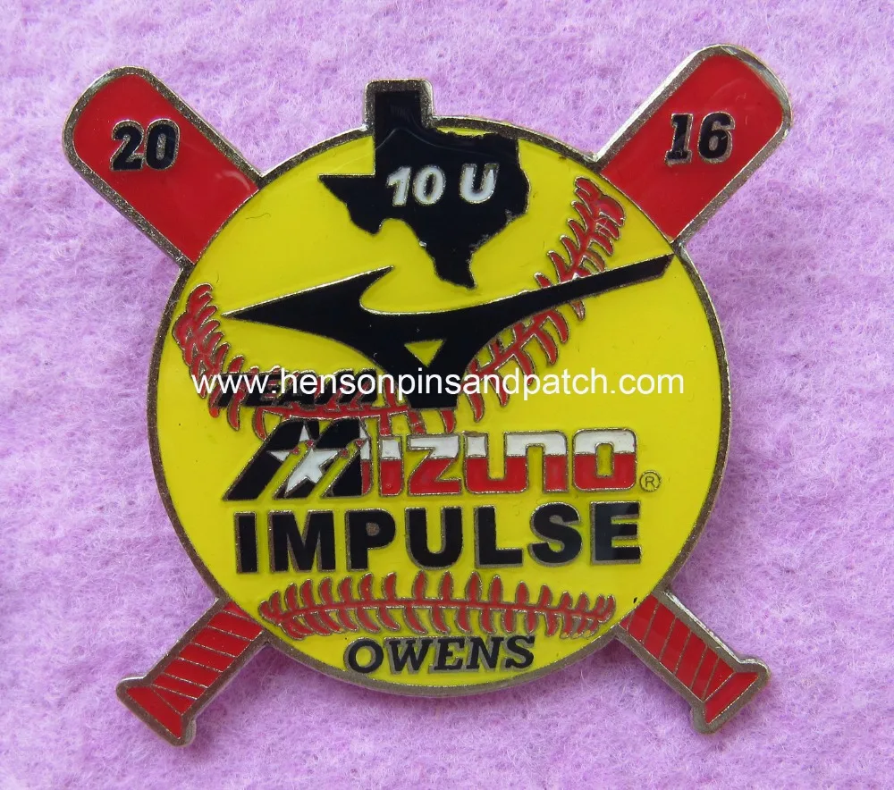Custom soft enamel with epoxy baseball pins for IMPULSE OWENSin Badges