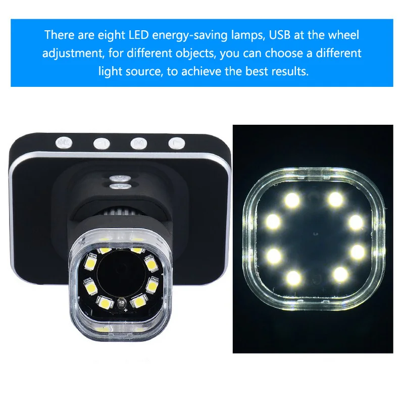 500X USB Microscope Digital Video Microscope HD Electronic Portable 8 LED Adjustable Microscope for PCB Mobile Phone Repair (9)