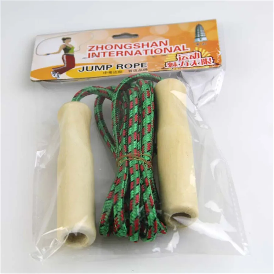 Wood Handle Fitness Jump Rope Crossfit Cotton Jumping Thread Adjustable Skipping Rope For Sports (8)