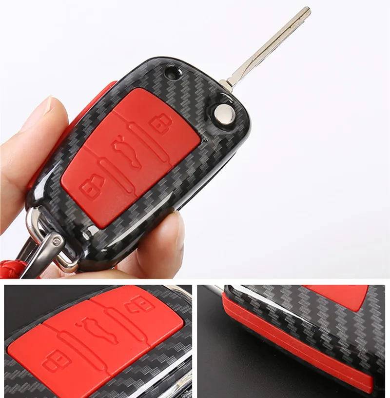 

Carbon Fiber Pattern Remote Smart Key Fob Shell Cover For Audi A3 A5 A6 Q3 Q7 TT