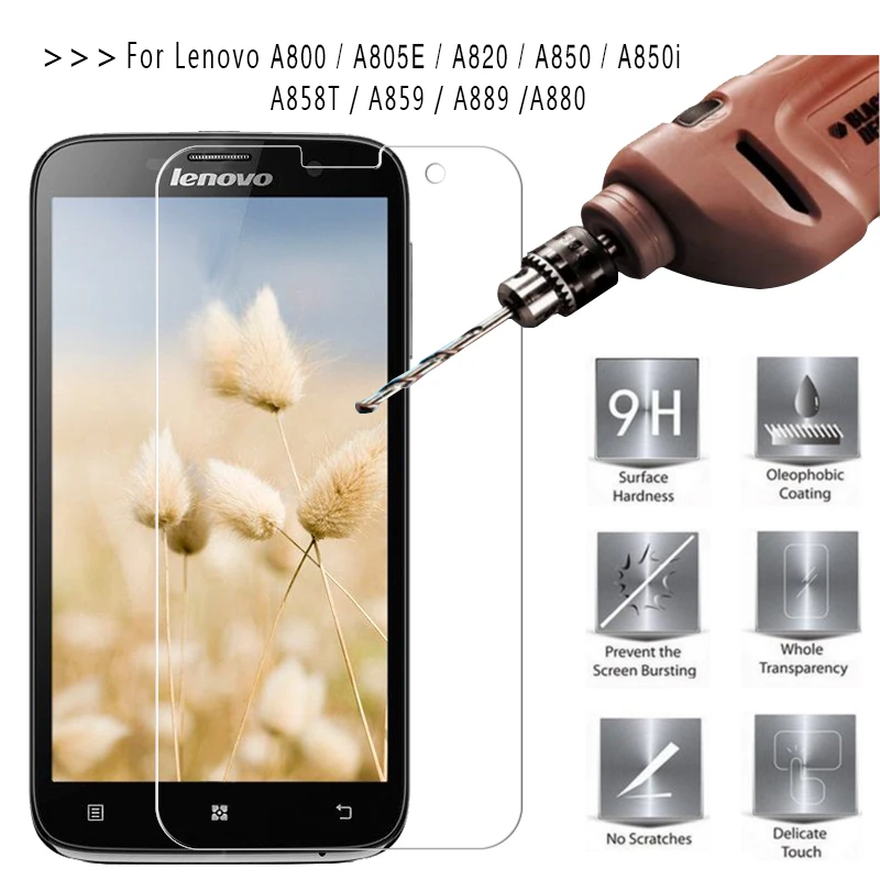 Ультратонкое закаленное стекло 2.5D для Lenovo A820 A850 A850i A858T A859 A889 A880 Защитная пленка