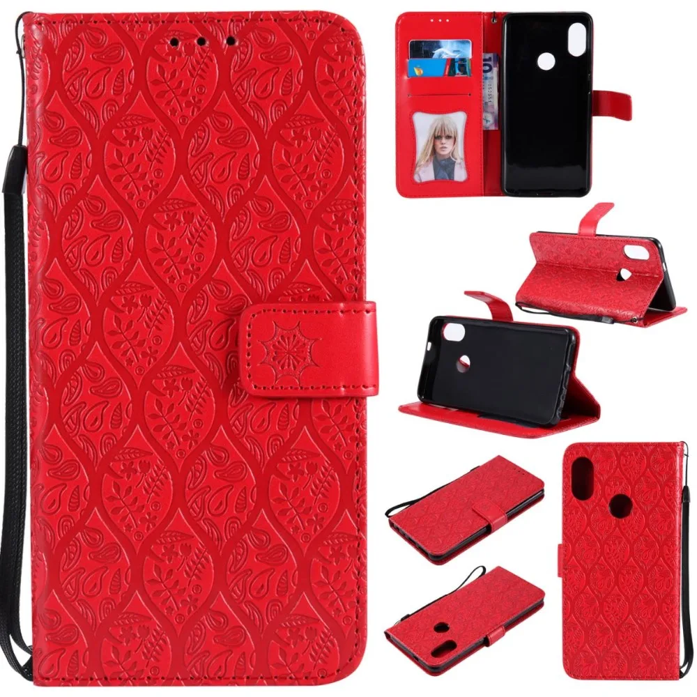 

Cute Flip Funda For Xiaomi 5X 6 Poco F1 Mix 2 A1 A2 Lite Rattan Embossed Redmi 4A 5 Plus Note 4 4X 5 Pro 5A Y1 Leather Capa P27F
