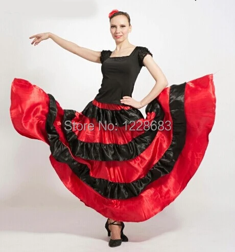 Черный красный 5 стилей представление длинная юбка для фламенко платья для девочек женские костюмы фламенко