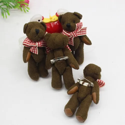 Plush toy, joint bear, suede teddy bear doll, DIY bow tie, little bear bag accessory with buckle 4