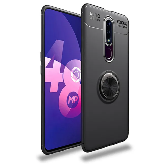 Чехол для Motorola Moto G7 с магнитным кольцом на палец, задняя крышка для телефона для Moto G7 G7 Play Capas для G7 Coque - Цвет: Черный