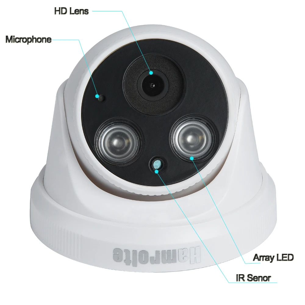 Hamrolt ONVIF ip-камера 5MP 3MP 2MP Крытая купольная камера ночного видения, ip-камера наблюдения, внутренняя аудио Xmeye может обнаруживать движения