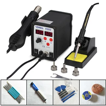 

LED Digital Rework Station YIHUA 898D 700W Lead Free SMD Desoldering Hot Air Soldering Station
