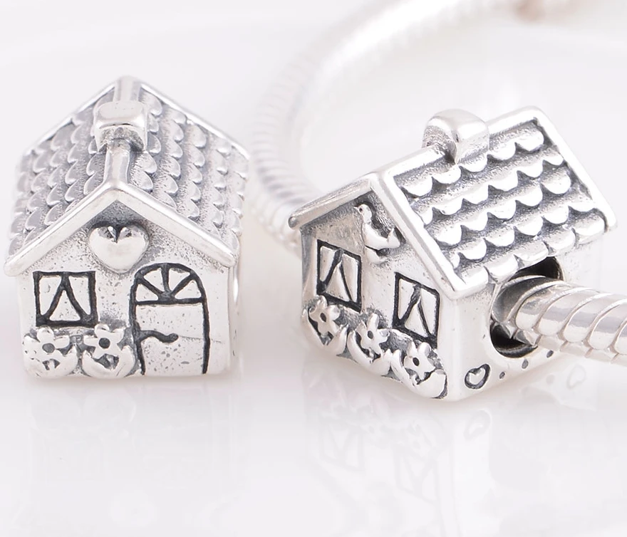 

Newest 925 Sterling Silver Bead Sweet Home Pattern European Charm Women DIY Fits Original Brand Charms Bracelet jewelry LW375