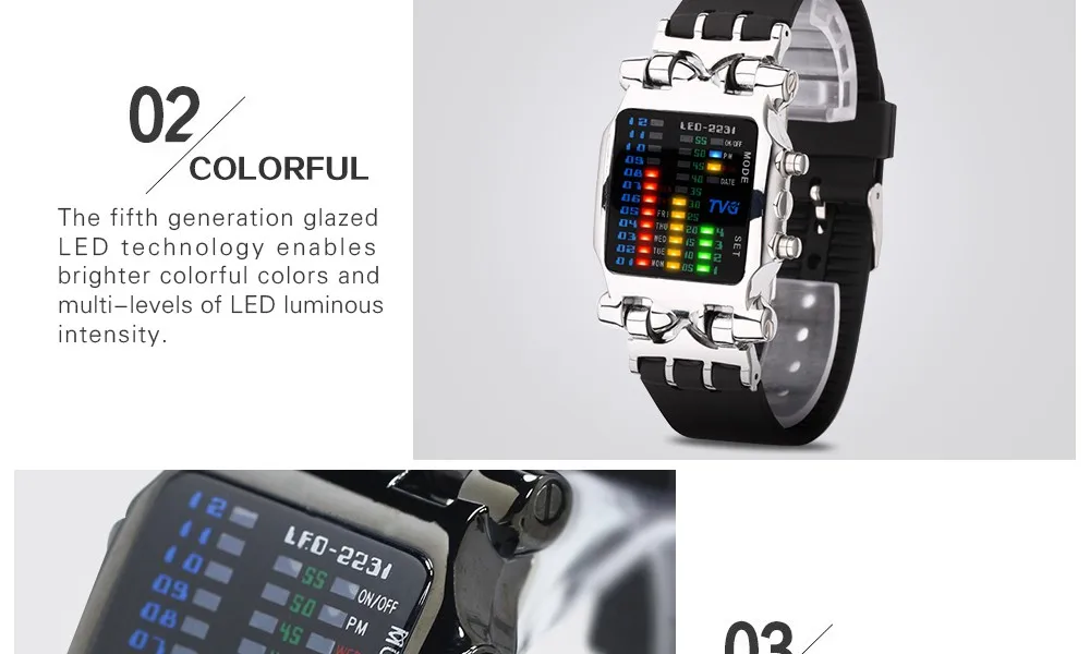 pulseira de borracha led relógio digital à